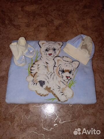 Велюровый конверт одеяло на выписку