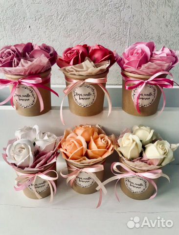 Мини букетик из мыльных роз