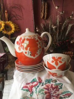 Сервиз чайный винтажный фарфоровый