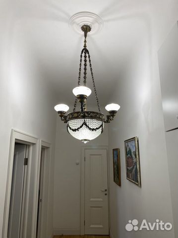Антикварная бронзовая люстра