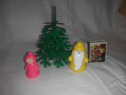 СССР Дед мороз Снегурочка мини Новый год этикетка