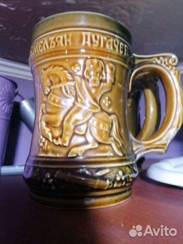 Кружка пивная винтажная, керамическая, в хорошем с