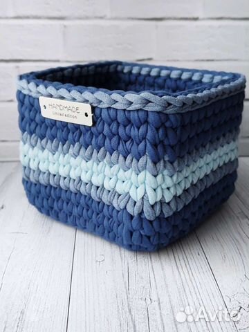 Корзина из трикотажной пряжи