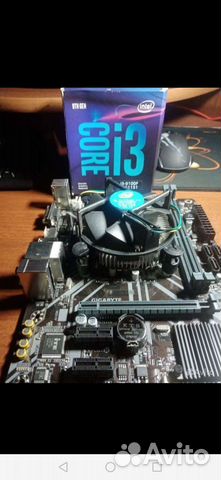 Продам процессор i3 9100f с материнской платой