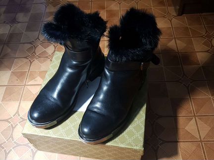 Ботинки весна-осень с опушкой из натур. меха