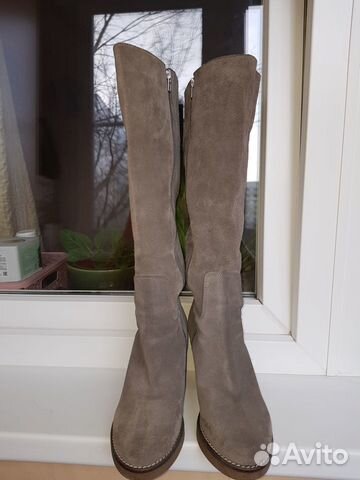 Сапоги осенние из натуральной замши, разм.39