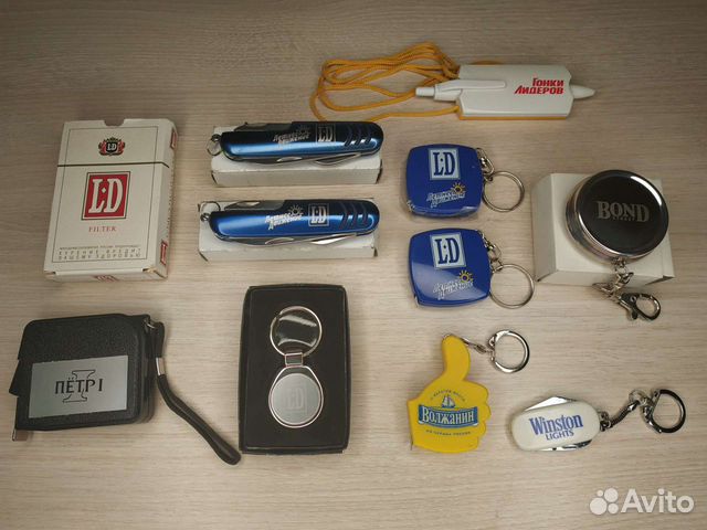 LD рулетки, брелки, ножики, карты игральные, пепел
