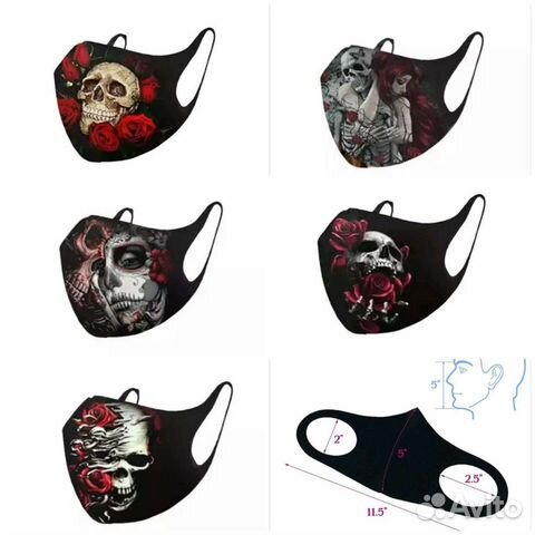 Защитная маска для лица с рисунком