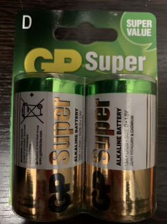 Батарейка алкалиновая GP LR20 “D” Super 2 шт