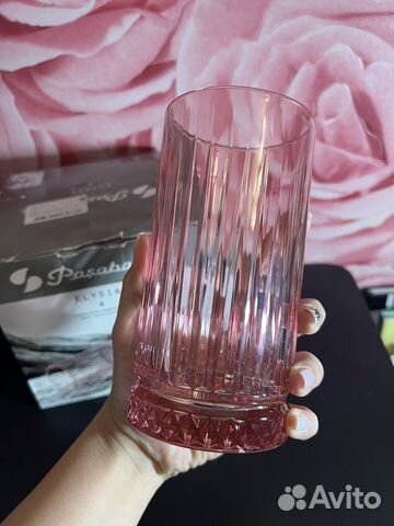 Набор стаканов 4 штуки розовые