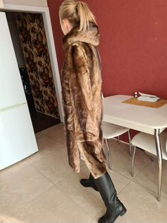Шуба норковая с капюшоном