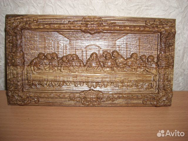 Икона Тайная вечеря, резьба по дереву