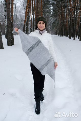 Пуховый вязаный пояс