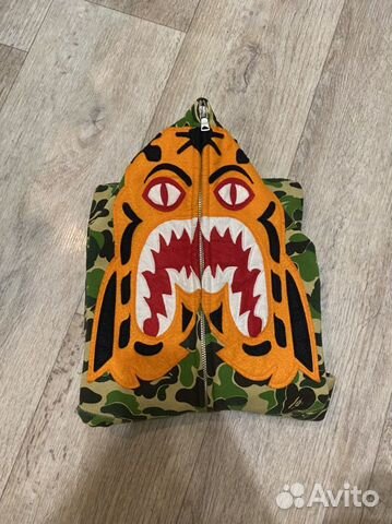 Худи bape ABC Camo Tiger Full Zip Hoodie Green