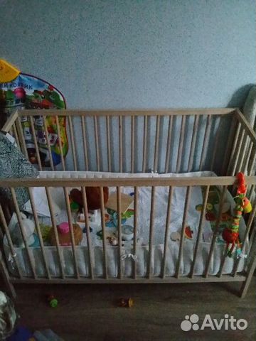 Детская кроватка Икея с матрасом и бортиками