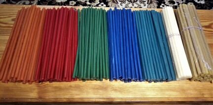 Свечи восковые цветные