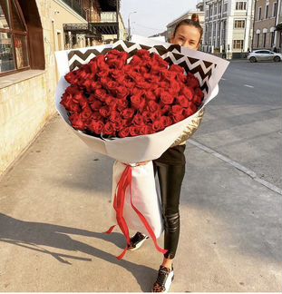 Большие букеты из роз