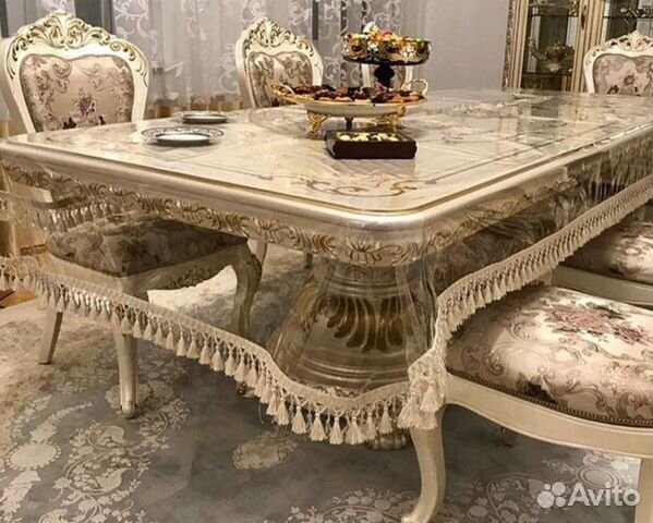 Силиконовая(прозрачная) скатерть с бахромой