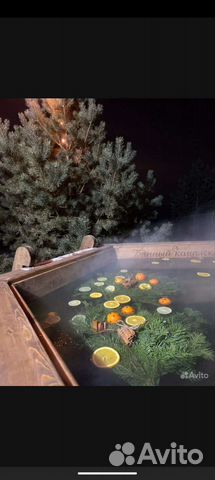 Баня на дровах горячая купель в Солонцах