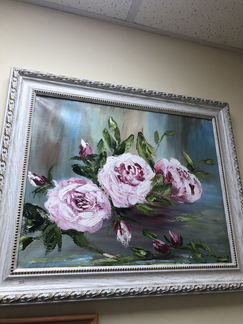 Картина маслом на холсте в багетной раме 50х60