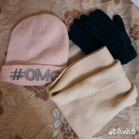 Шапка, шарф-хомут и перчатки