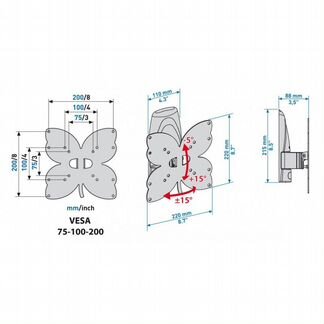 Кронштейн Meliconi Stile Titl T200 Black