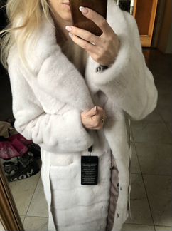 Шуба новая норковая цвет графит 88 см