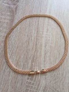 Позолоченная женская цепочка плоский бисмарк