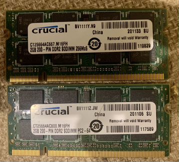Оперативная память so-dimm ddr2 2x2gb
