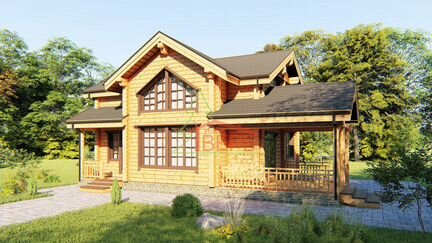 Дом из бруса камерной сушки 9х12м