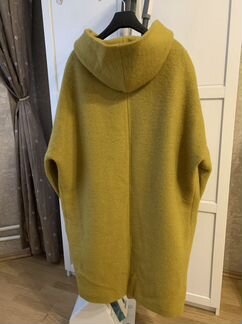 Пальто женское шерсть, оверсайз, цвет горчица