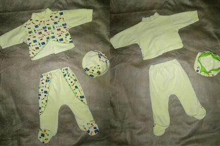 Костюмчики для малышей на 0, 3 и 6 месяцев