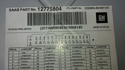 Магнитола сааб 9-5 saab 12779047