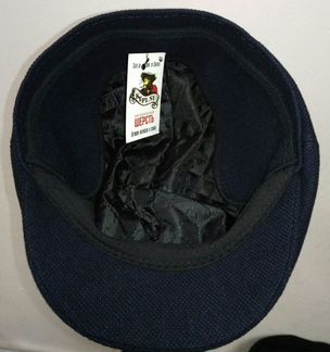 Кепка шерстяная сине-черная восьмиклинка (новая)