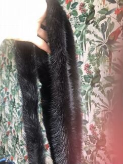 Пояс норковый новый чёрный 165 длина норка