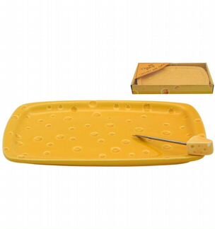 Тарелка для сыра новая в упаковке желтая