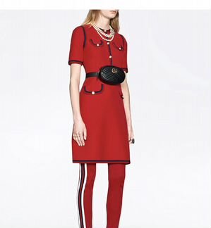 Сумка Gucci поясная чёрная кожа