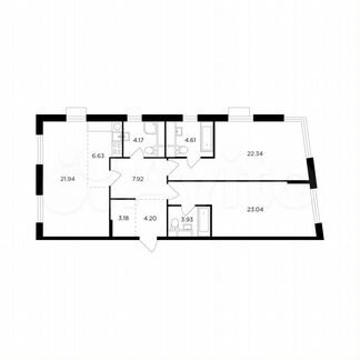 3-к квартира, 102 м², 26/26 эт.