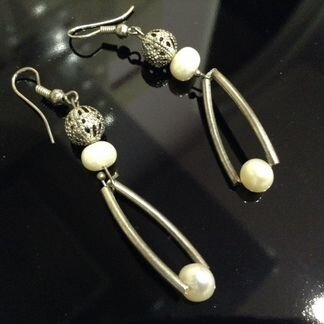 Серьги с натуральным жемчугом