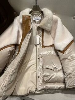 Пуховик balenciaga с натуральным мехом