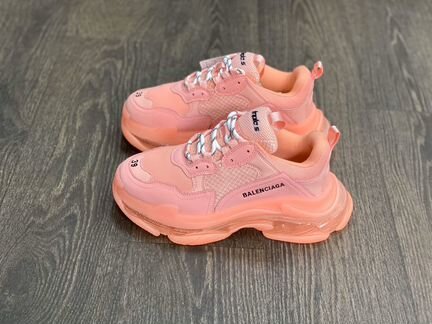 Кроссовки Balenciaga Triple S Коралловые (36-40)