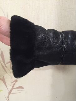 Дубленка adamo нат с каракулевым воротом новая