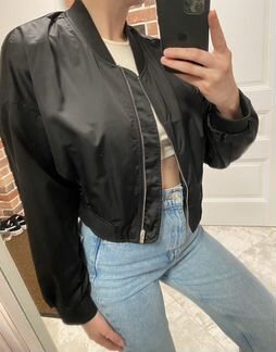 Чёрный бомбер zara