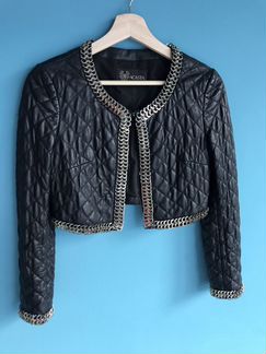 Укороченная кожаная куртка