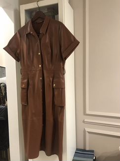 Платье экокожа Зара