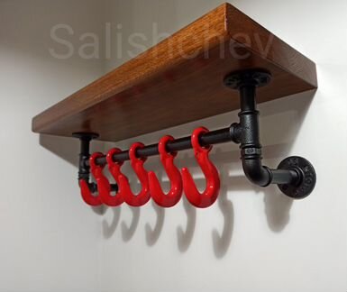 Вешалка - полка с крюками лофт