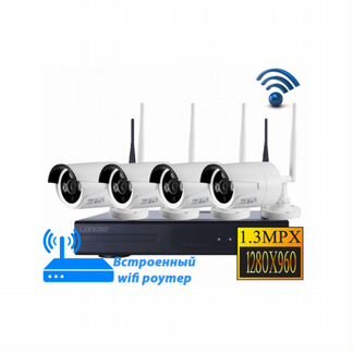 Видеонаблюдение 4CH Wi-Fi Hd