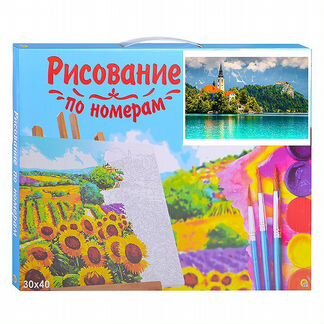 Холст с красками по номерам Рыжий кот 30*40 см, Особняк у воды (Х-9136)