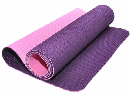 Коврик для йоги тпе 0.6см фиолетовый-розовый