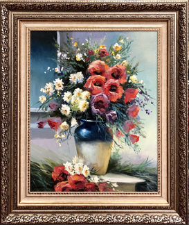 Картина с цветами «Букет с маками»